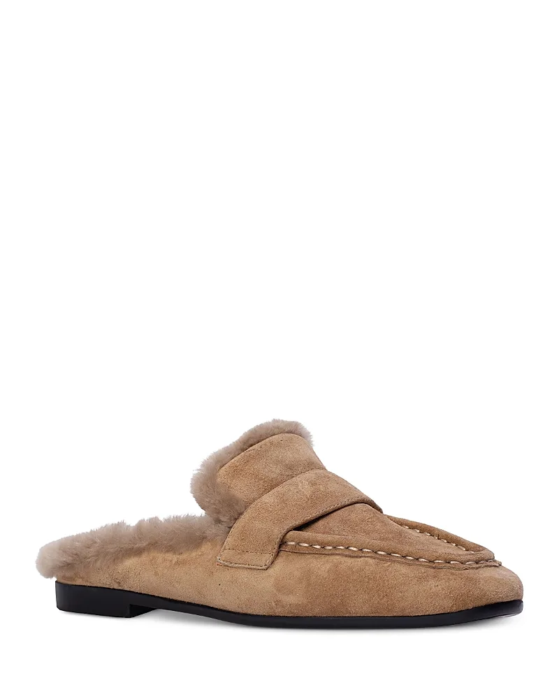 Classic Shearling Mule Loafers by Black Suede Studio