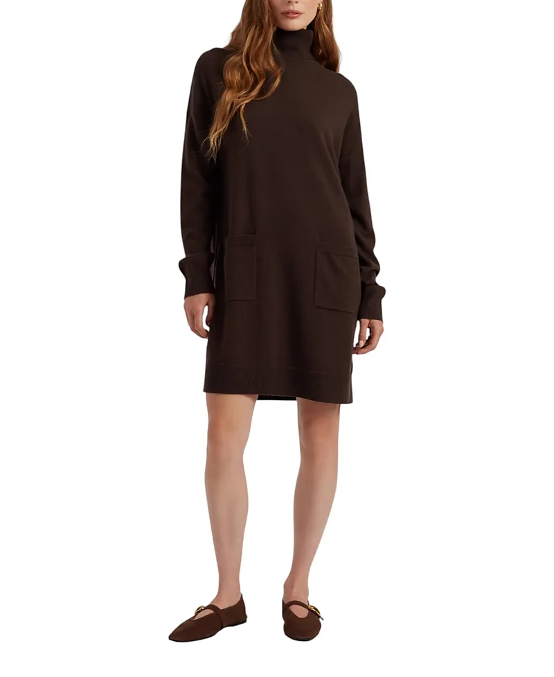 Chinti & Parker Wool-Cashmere Mini Rollneck Dress
