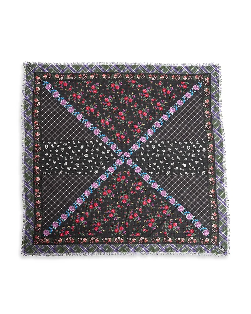 Folk Cashmere & Wool Square Scarf by Chloé