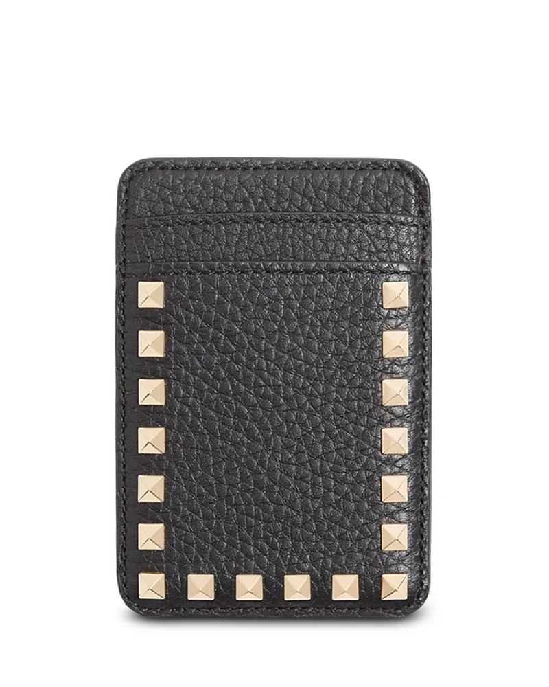 Rockstud Magnetic Leather Card Holder by Valentino Garavani
