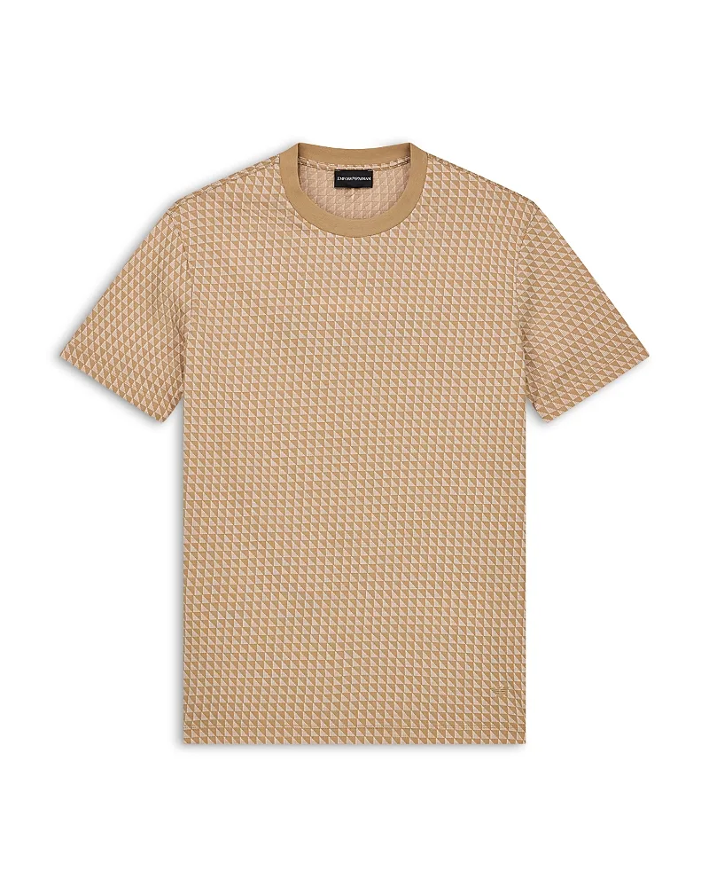 Emporio Armani Geometric Micro Motif Crewneck T-Shirt by Armani