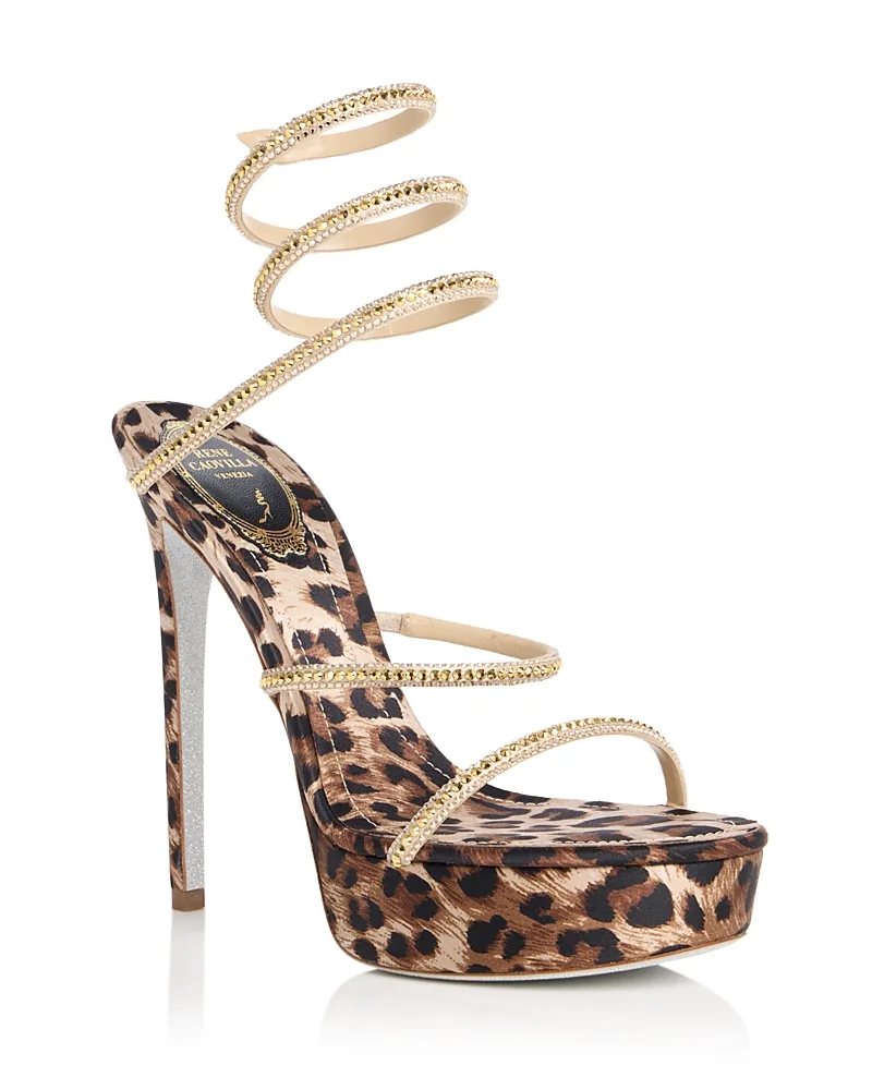 Cleo Animalier Platform Sandals by Rene Caovilla