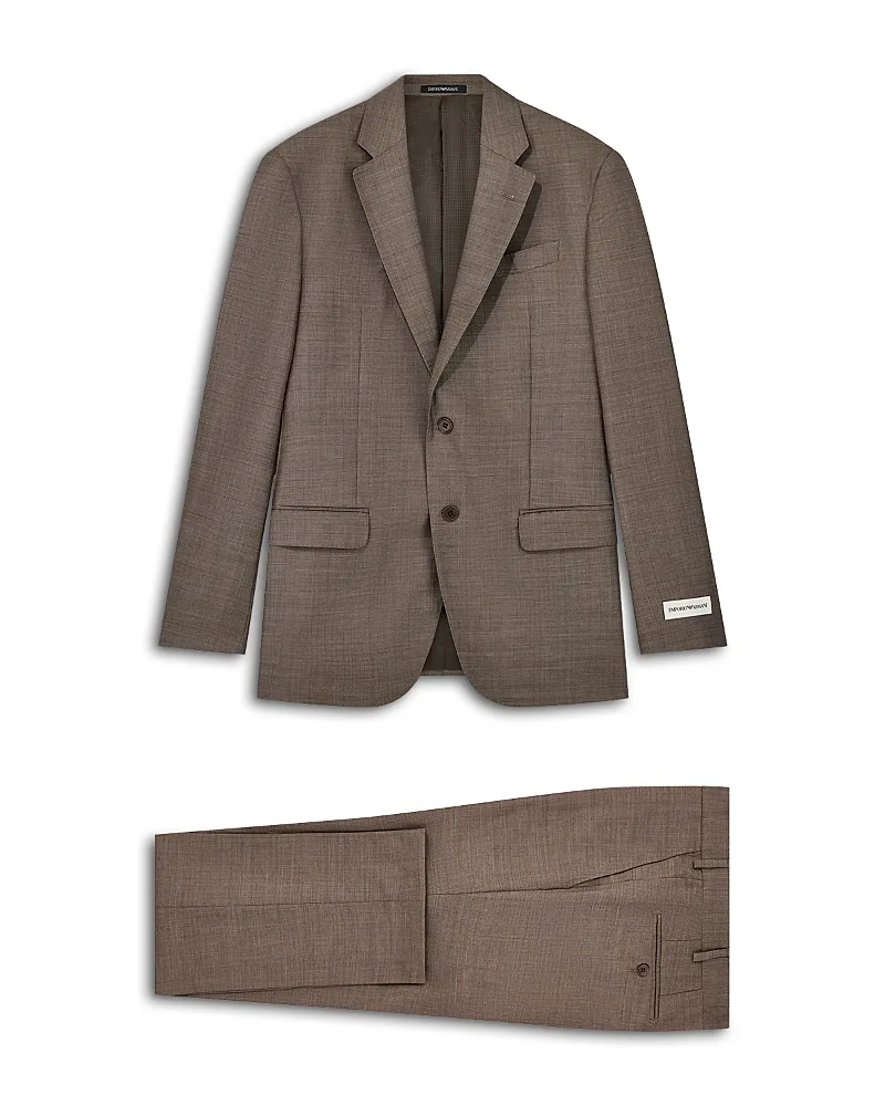 Emporio Armani Regular Fit Hopsack Plaid Wool Suit by Armani