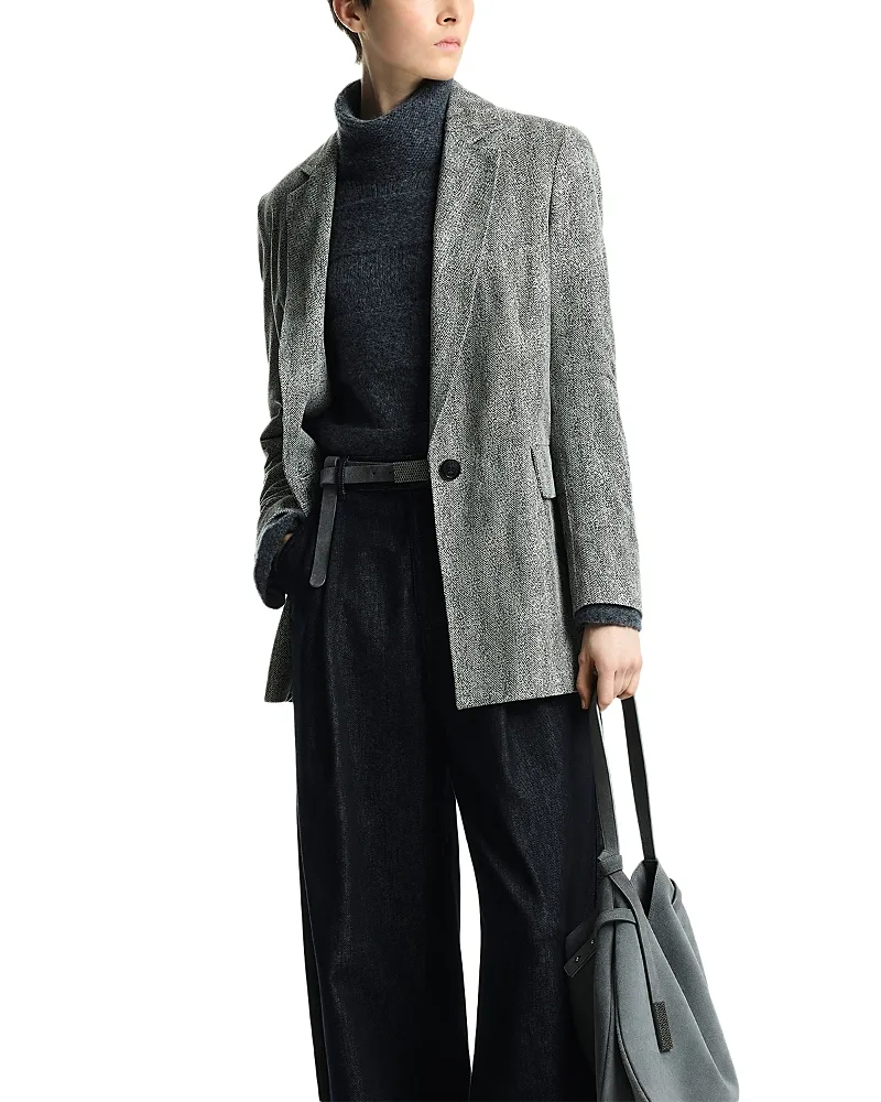 Emporio Armani Leather One Button Blazer by Armani