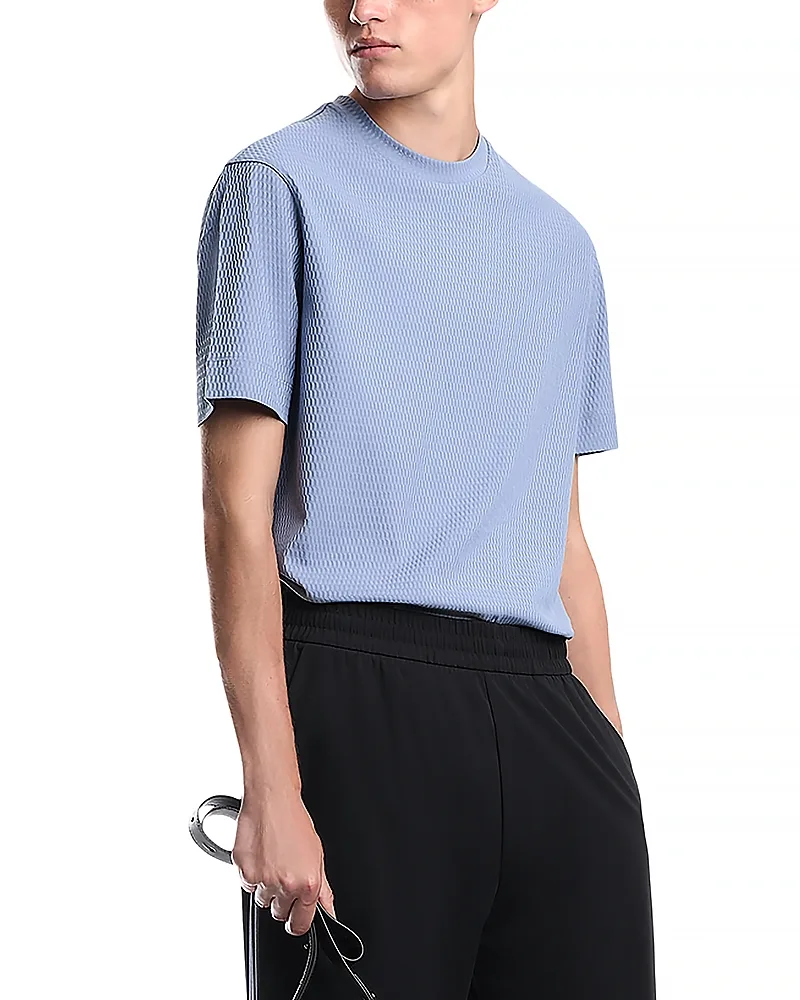 Emporio Armani Cotton Jacquard Jersey Tee by Armani
