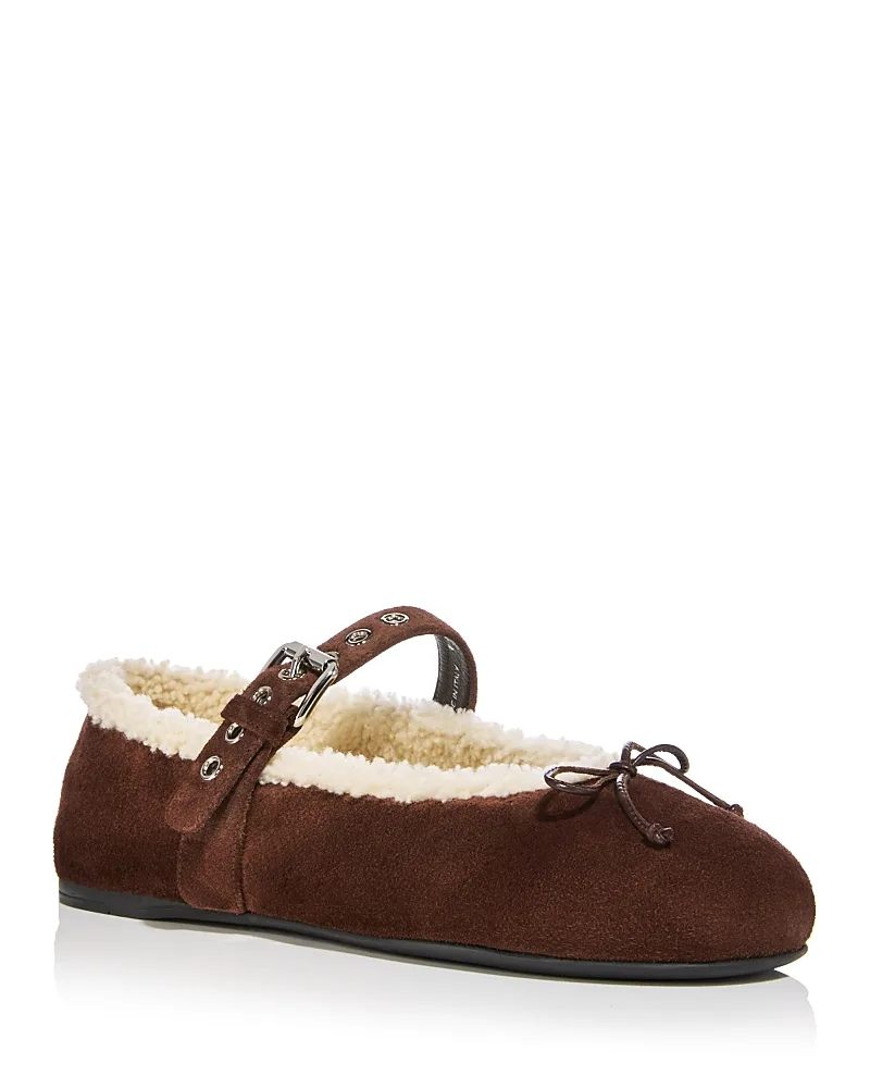 Shearling Ballet Flats by Miu Miu