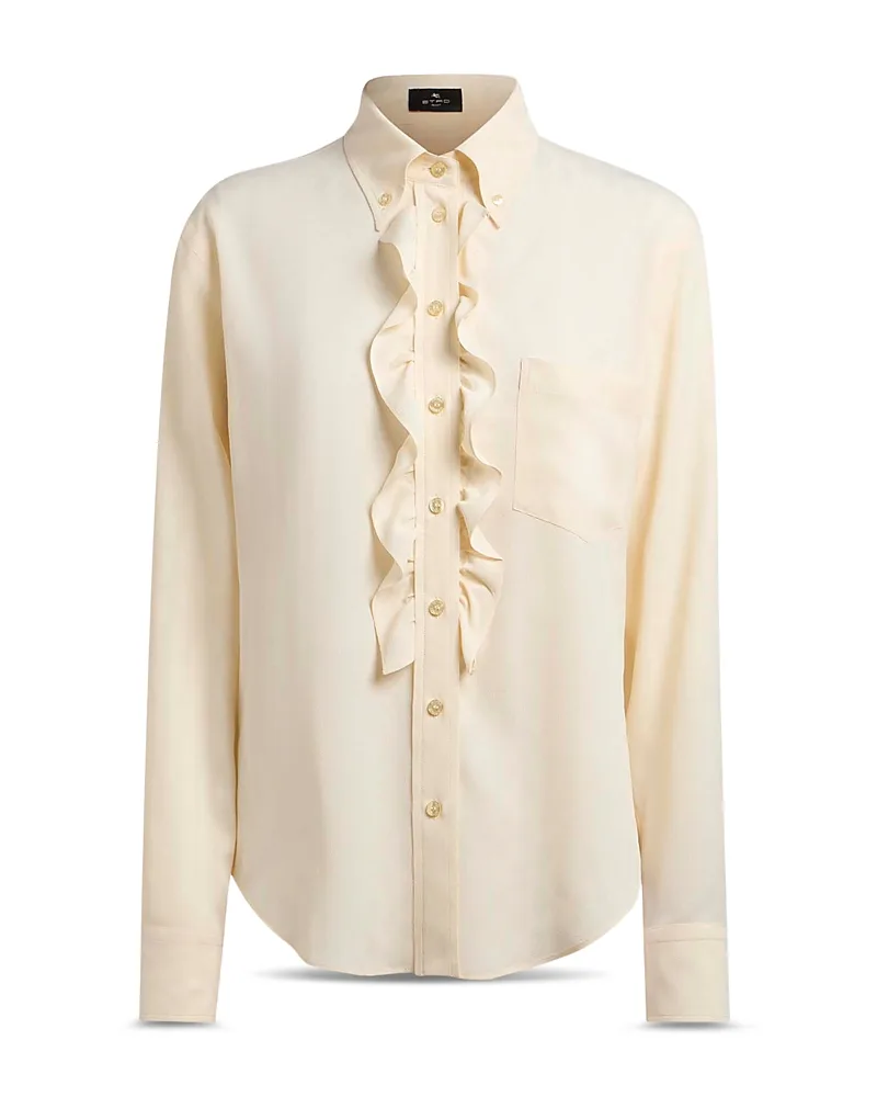 Ruffle Front Silk Shirt by ETRO