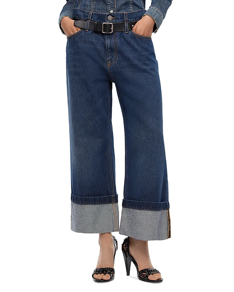 Cyntia Cuffed Jeans in Dark Wash by Pinko