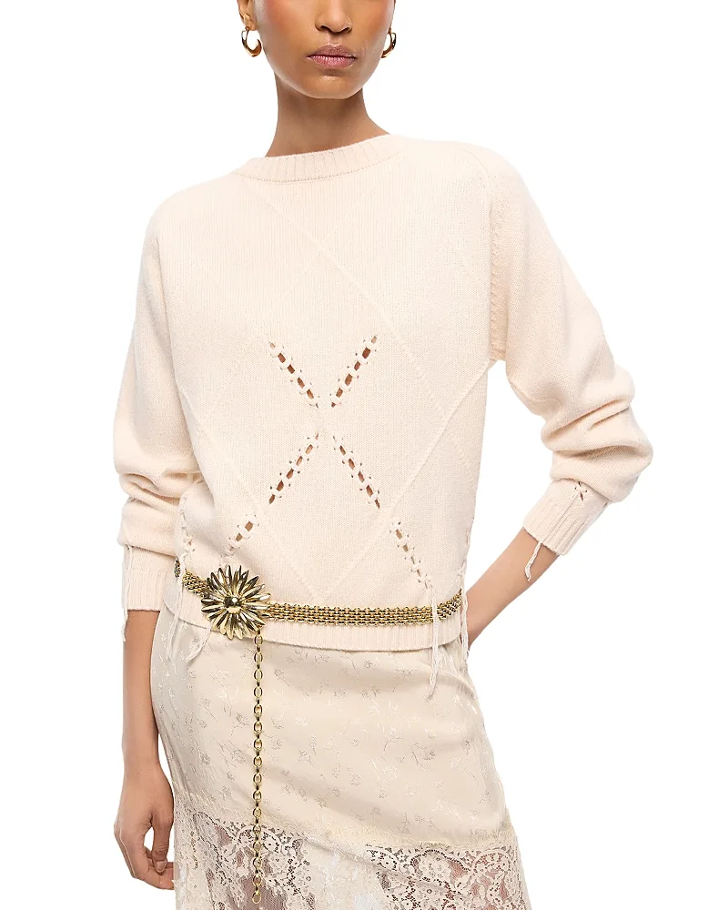 Berna Wool & Cashmere Argyle Crewneck Sweater by Pinko