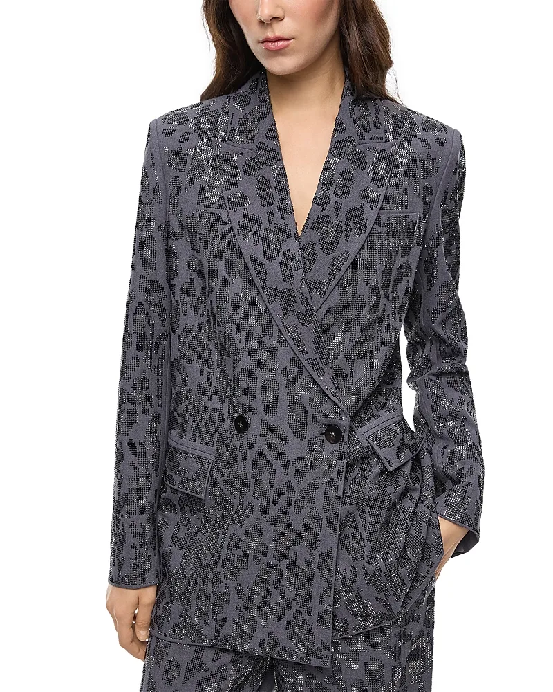 Rhinestone Pattern Double Breasted Blazer by Pinko
