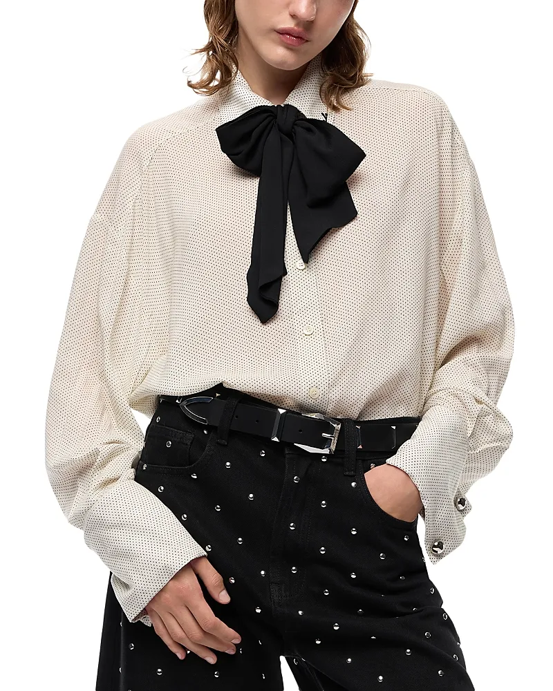 Colchico Scarf Neck Long Sleeve Blouse by Pinko