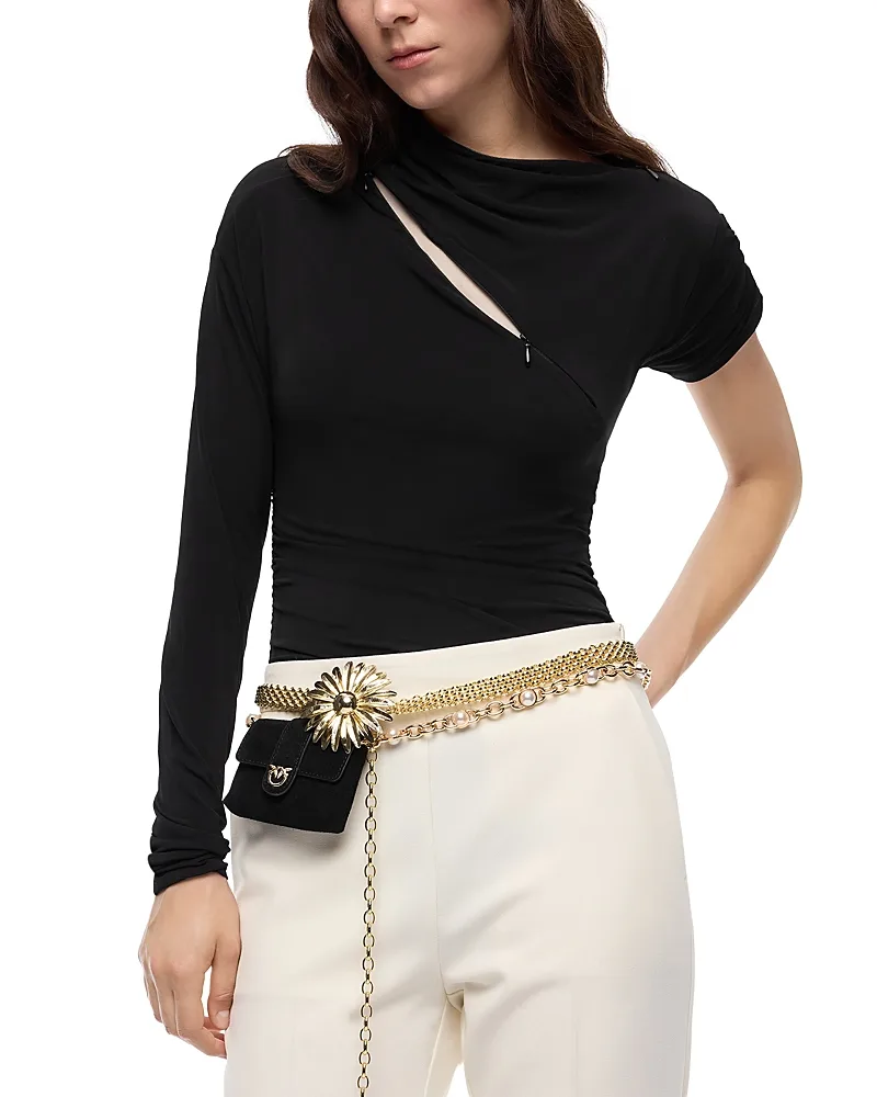 Croma Asymmetrical Slit Cutout Bodysuit by Pinko