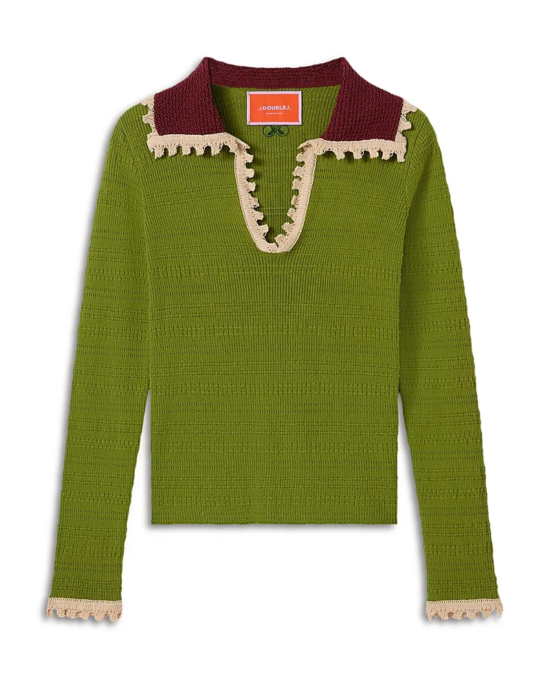 Picket Cotton & Cashmere Polo Sweater by La Doublej