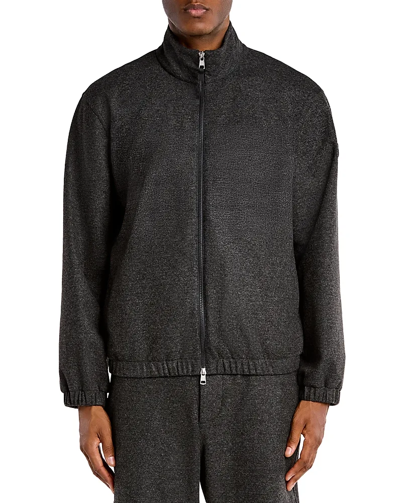 Elastic Hem Zip Cardigan Sweater by Moncler