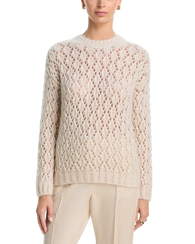 Crewneck Mohair Blend Sweater by Eleventy