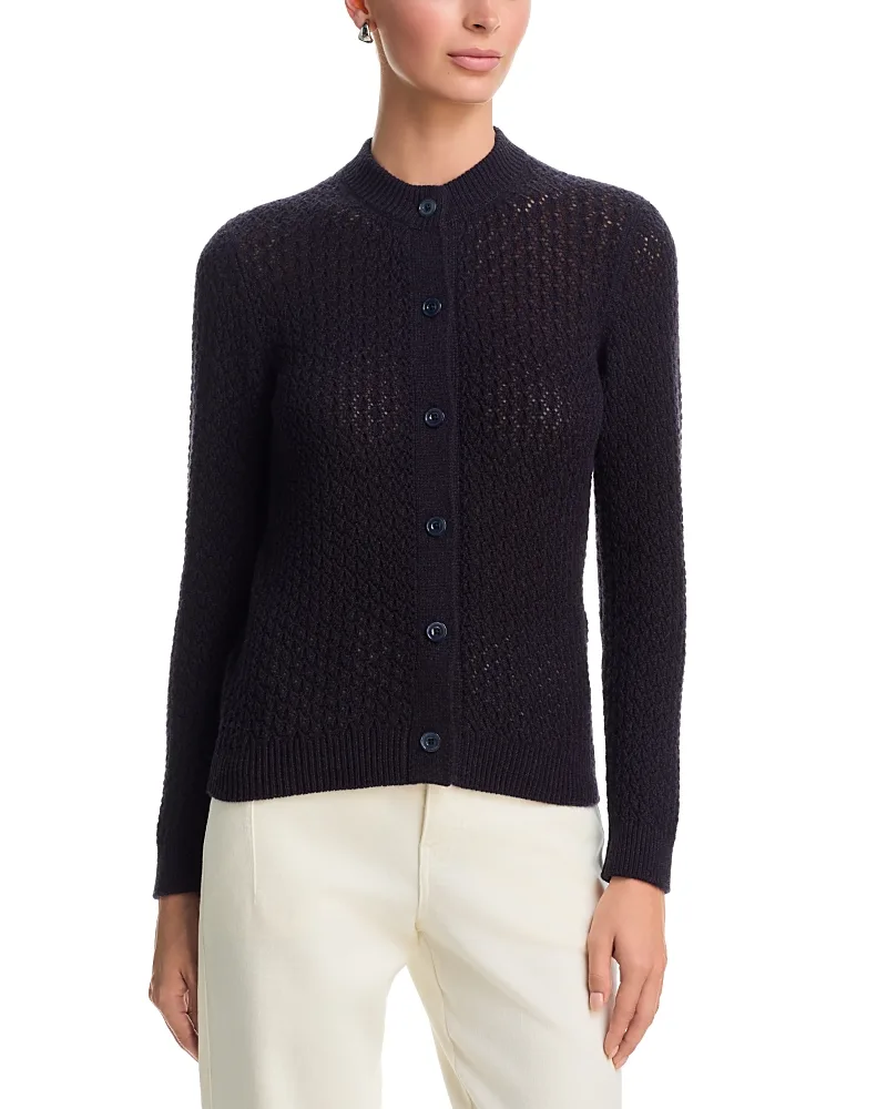 Crewneck Cashmere Cardigan Sweater by Eleventy