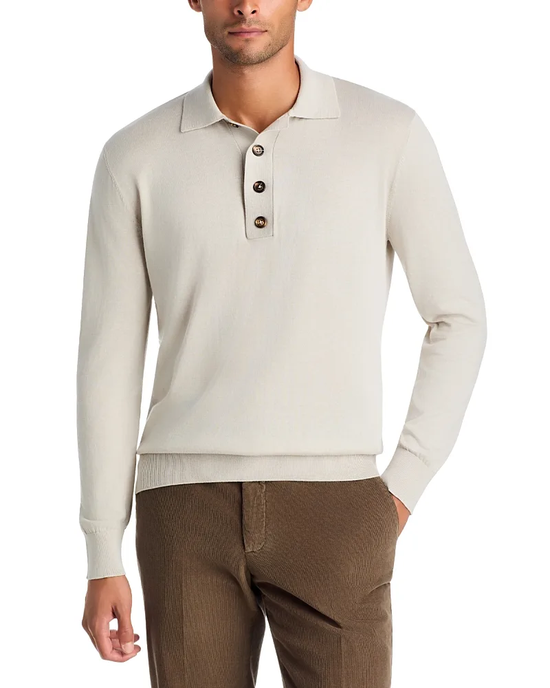 Cotton & Cashmere Knit Slim Fit Sweater Polo
