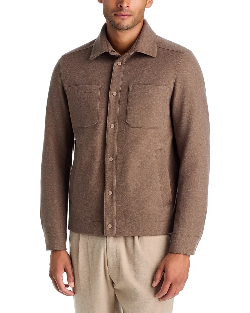 Jersey Polar Patch Pocket Fleece Shirt Jacket by Herno