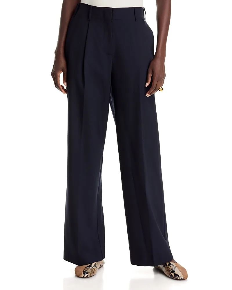 Mid Rise Straight Stretch Trousers by Herno