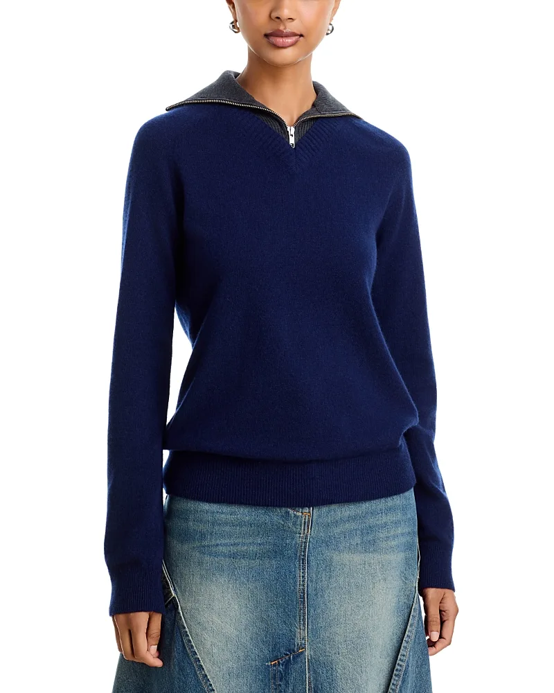 MM6 Wool Cotton Blend Layered Neck Sweater by Maison Margiela