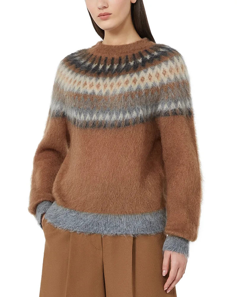 Max Mara Studio Mstglassa Fair Isle Crewneck Sweater