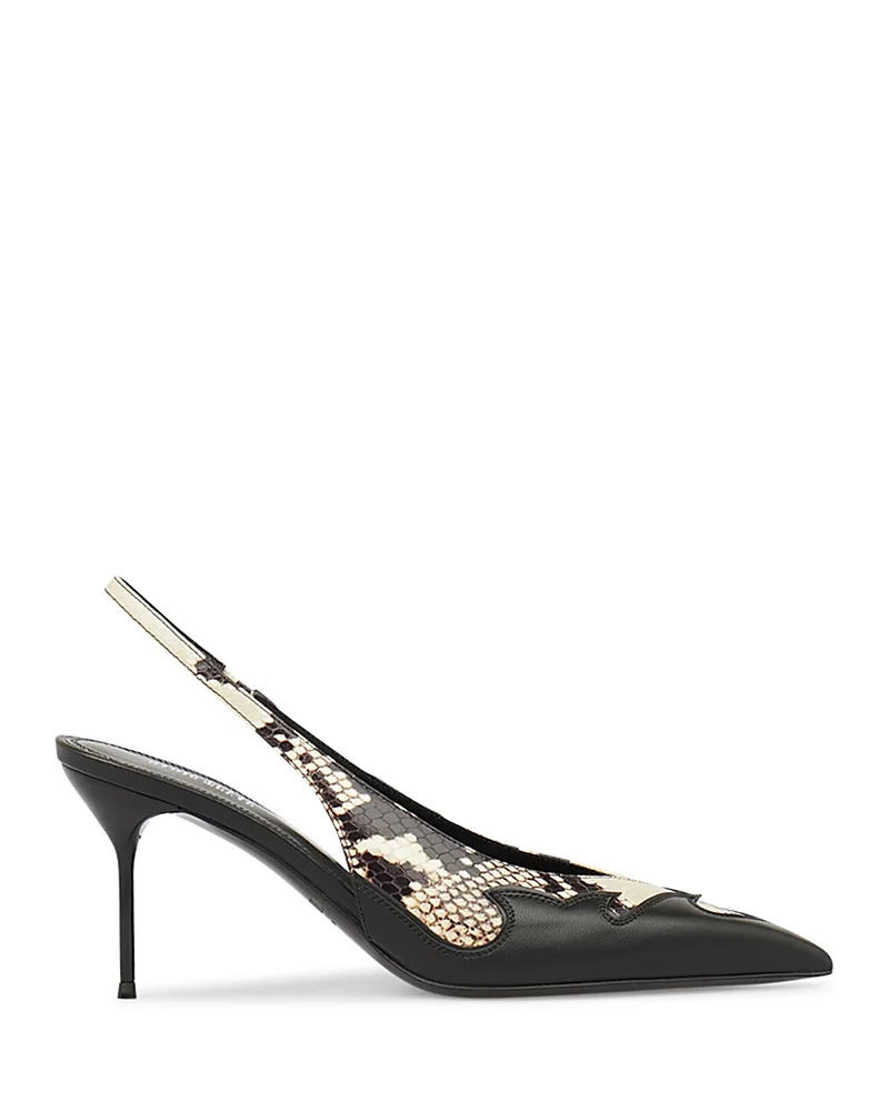 Paris Texas Lidia Queen of Hearts Snake Embossed Slingback Pumps by Paris Texas