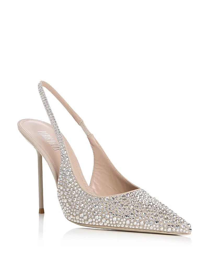 Paris Texas Lidia Crystal Embellished Slingback Pumps