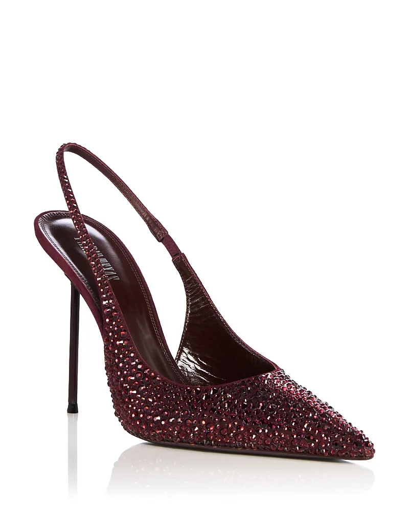 Paris Texas Lidia Crystal Embellished Slingback Pumps