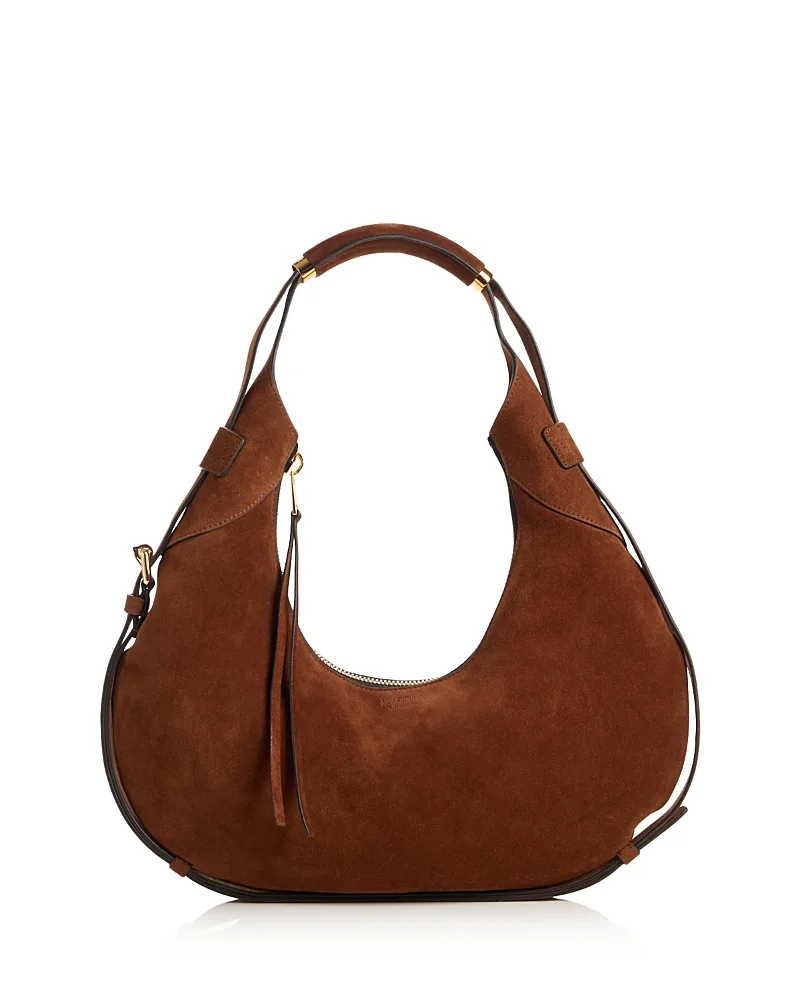 Handle Me Suede Shoulder Bag by Moschino