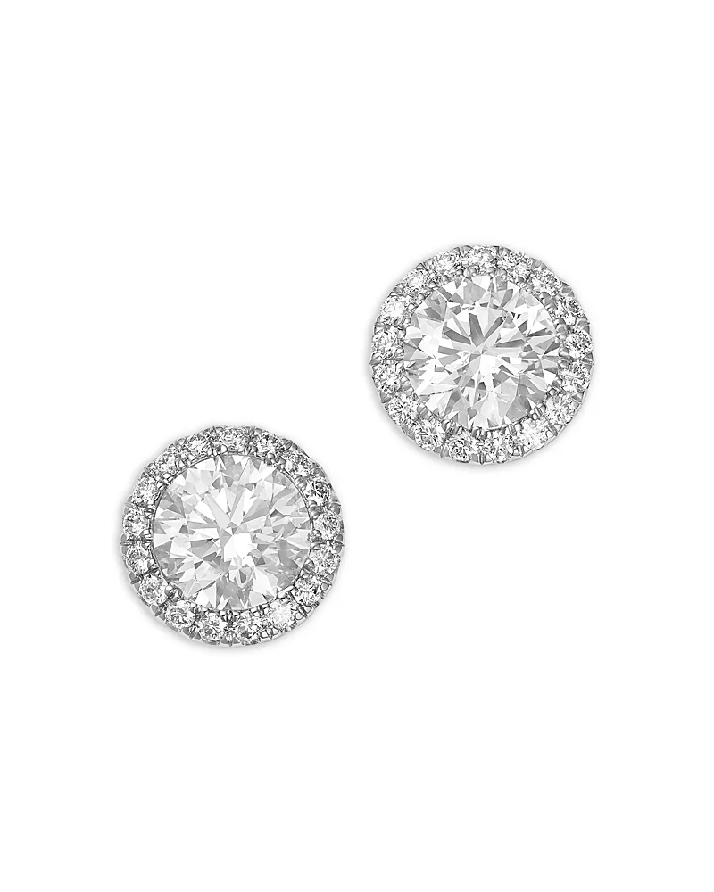 Luxe Collection Certified Lab Grown Diamond Halo Stud Earrings in 14K White Gold, 4.0 Tcw by Bloomingdales Fine Collection