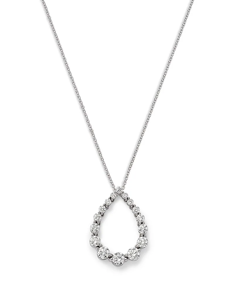 Luxe Collection Certified Lab Grown Diamond Flexible Pendant Necklace in 14K White Gold, 1.75 Tcw