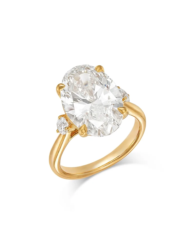 Luxe Collection Certified Lab Grown Diamond Oval Claw Prong Engagement Ring in 18K Yellow Gold, 6.25 Tcw by Bloomingdales Fine Collection