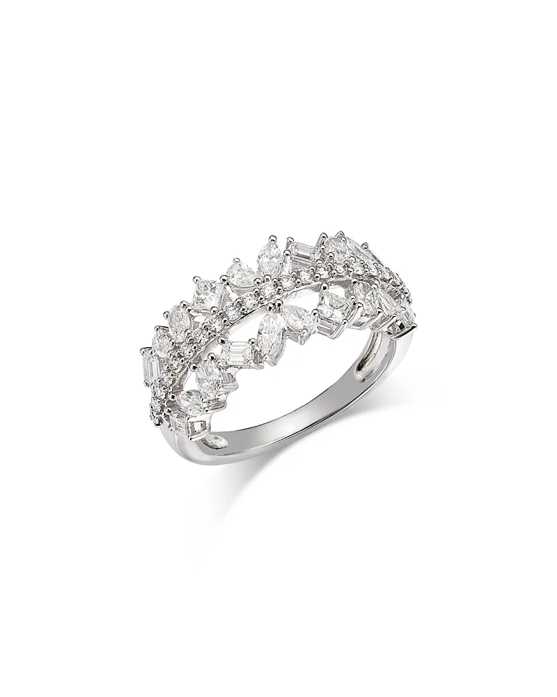 Luxe Collection Certified Lab Grown Diamond Mixed Cut Band Ring in 14K White Gold, 1.3 Tcw