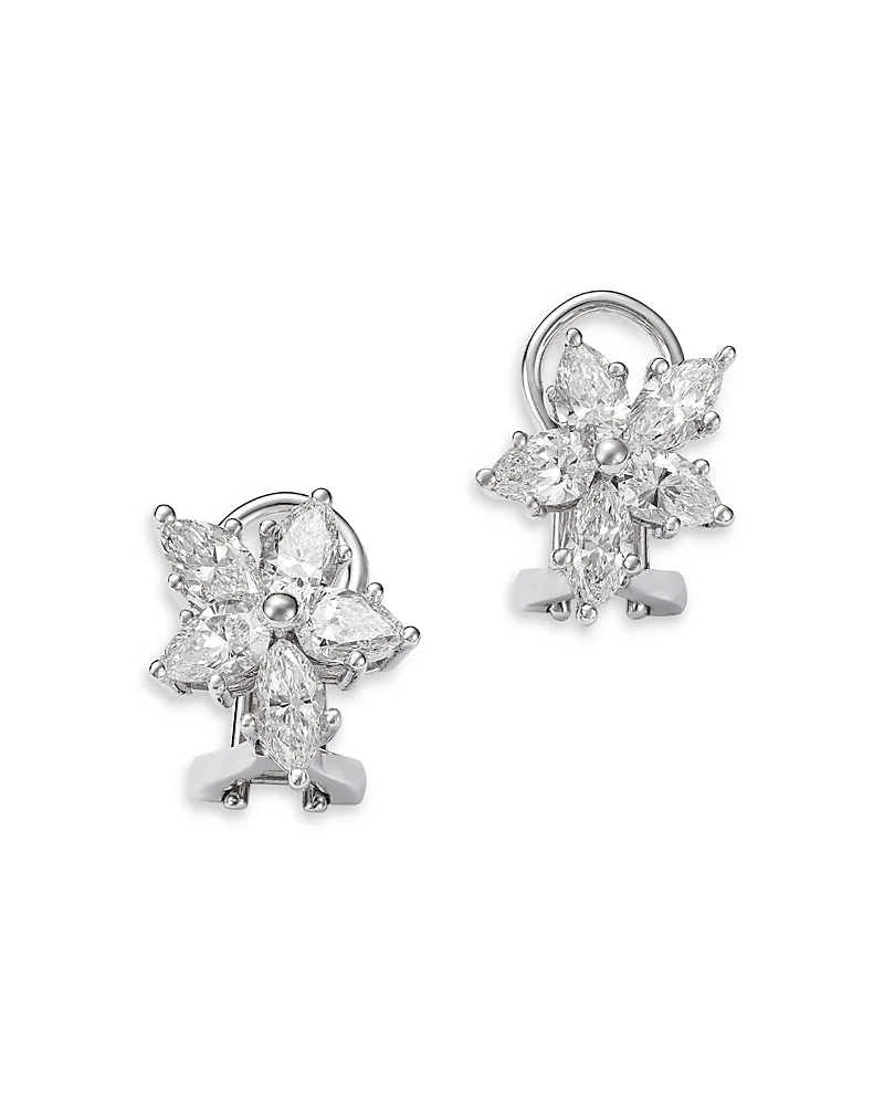 Luxe Collection Certified Lab Grown Diamond Mixed Cut Flower Earrings in 14K White Gold, 2.50 Tcw by Bloomingdales Fine Collection