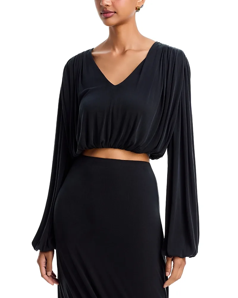 Riva Draped Long Sleeve Top by Aya Muse