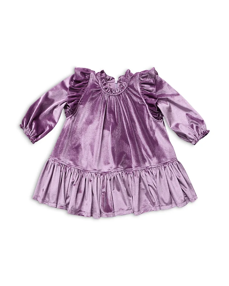Harper Ruffled Velour Dress by Pink Chicken