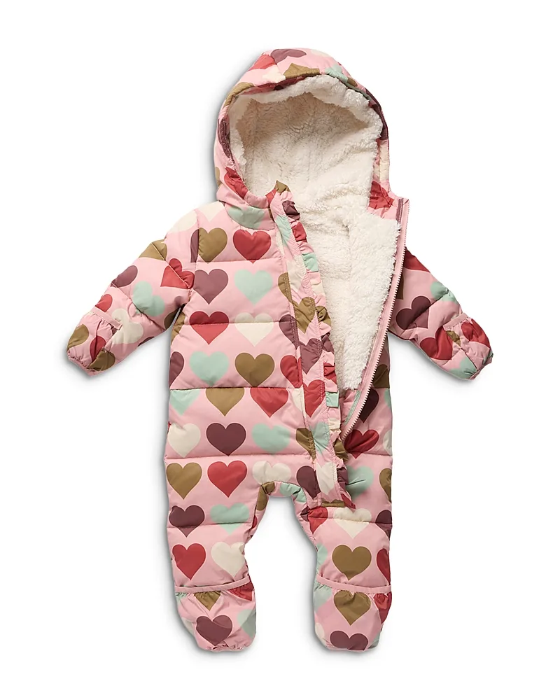 Hooded Ruffled Snowsuit with Faux Sherpa Lining by Pink Chicken