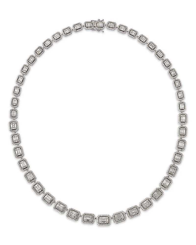 Luxe Collection Diamond Mosaic Collar Necklace in 14K White Gold, 8.0 Tcw by Bloomingdales Fine Collection