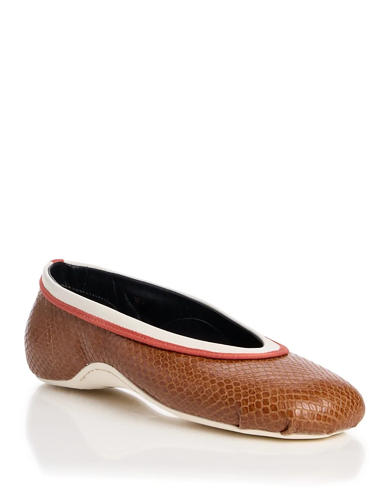 Snake Embossed Leather Ballet Flats by Dries Van Noten