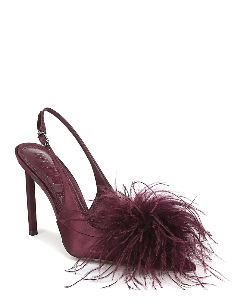 Tegan Feather Slingback Pumps