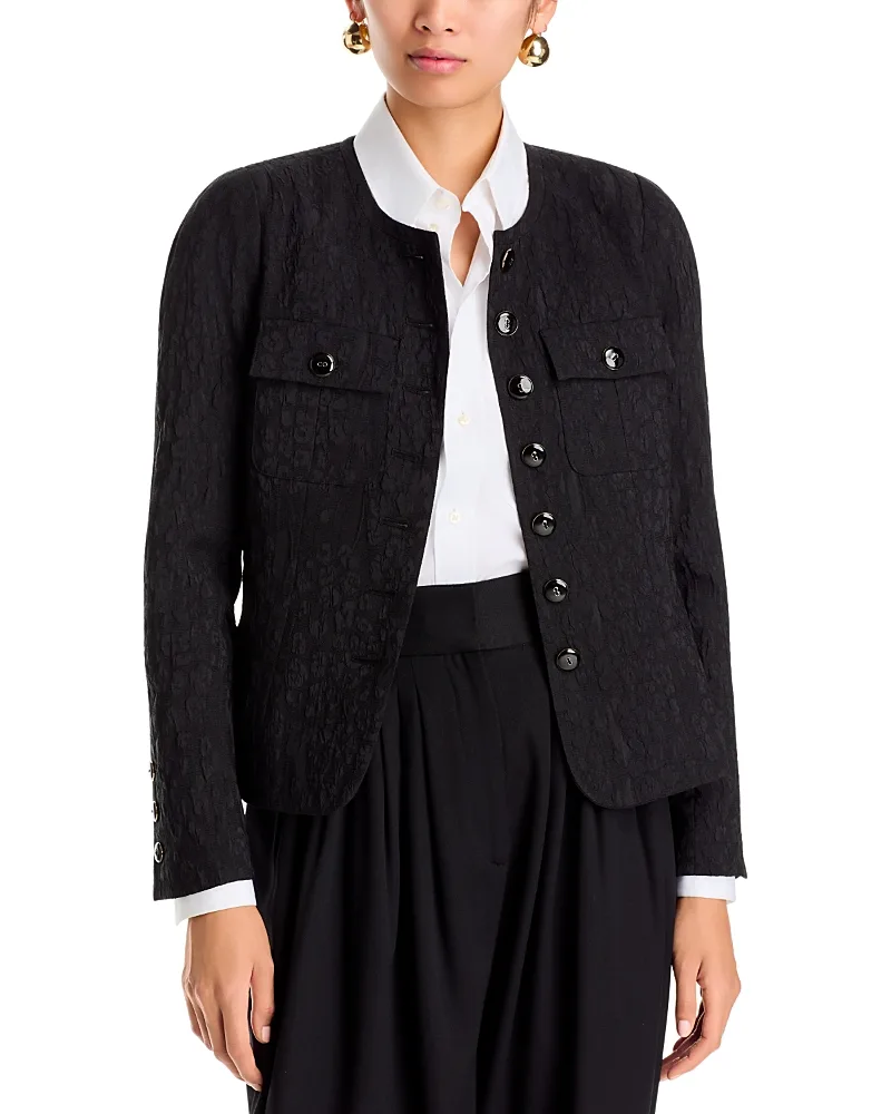 Textured Fitted Rounded Shoulder Jacket by Sonia Rykiel