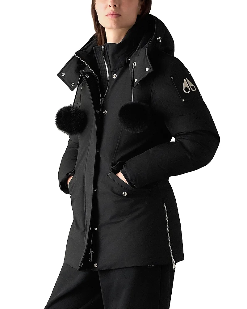New Age 3Q Hooded Shearling Trim Down Jacket by Moose Knuckles