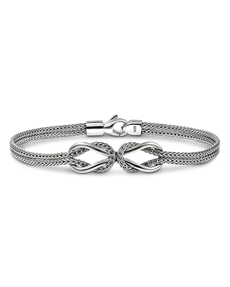 Sterling Silver Love Knot Infinity Woven Link Bracelet