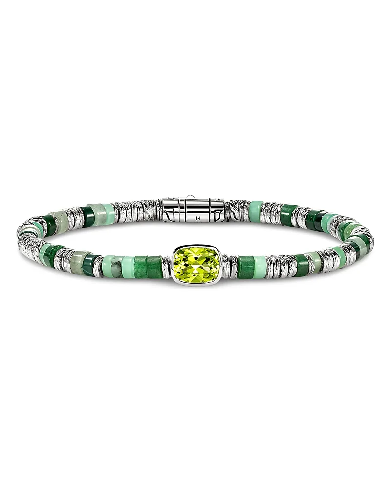 Sterling Silver Heishi Multi Gemstone Bead Bracelet