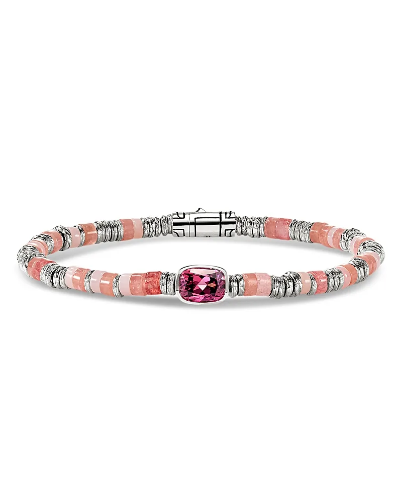 Sterling Silver Heishi Multi Gemstone Bead Bracelet