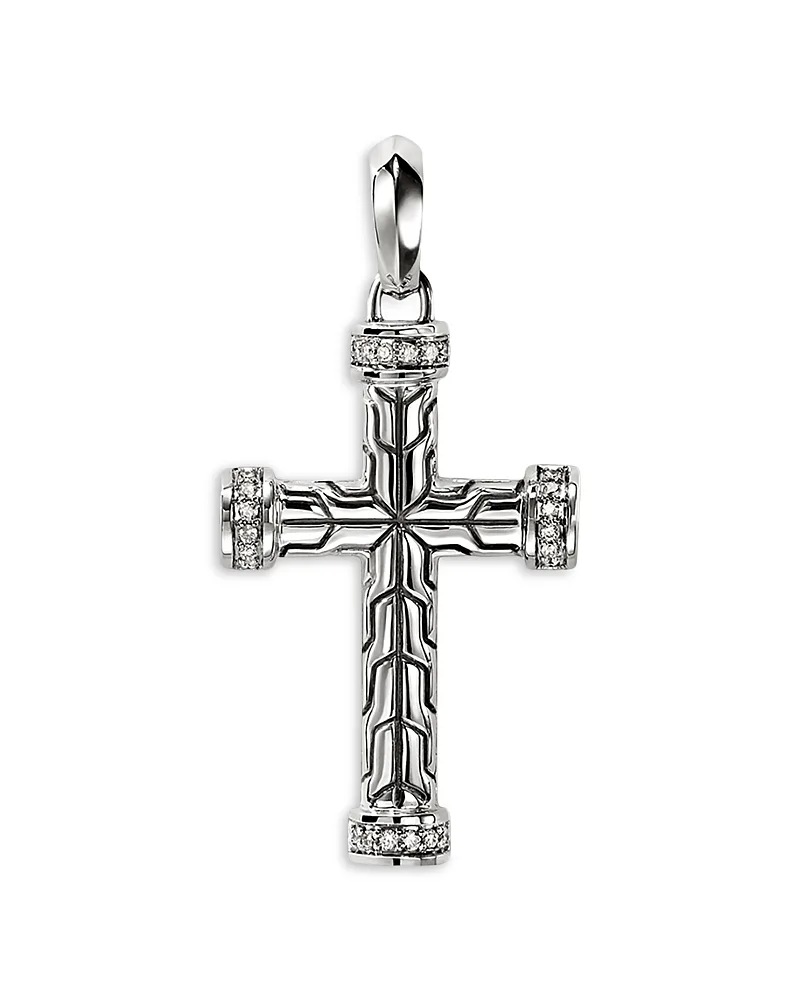 Sterling Silver Jh Essential Diamond Cross Pendant, 0.09 Tcw by John Hardy