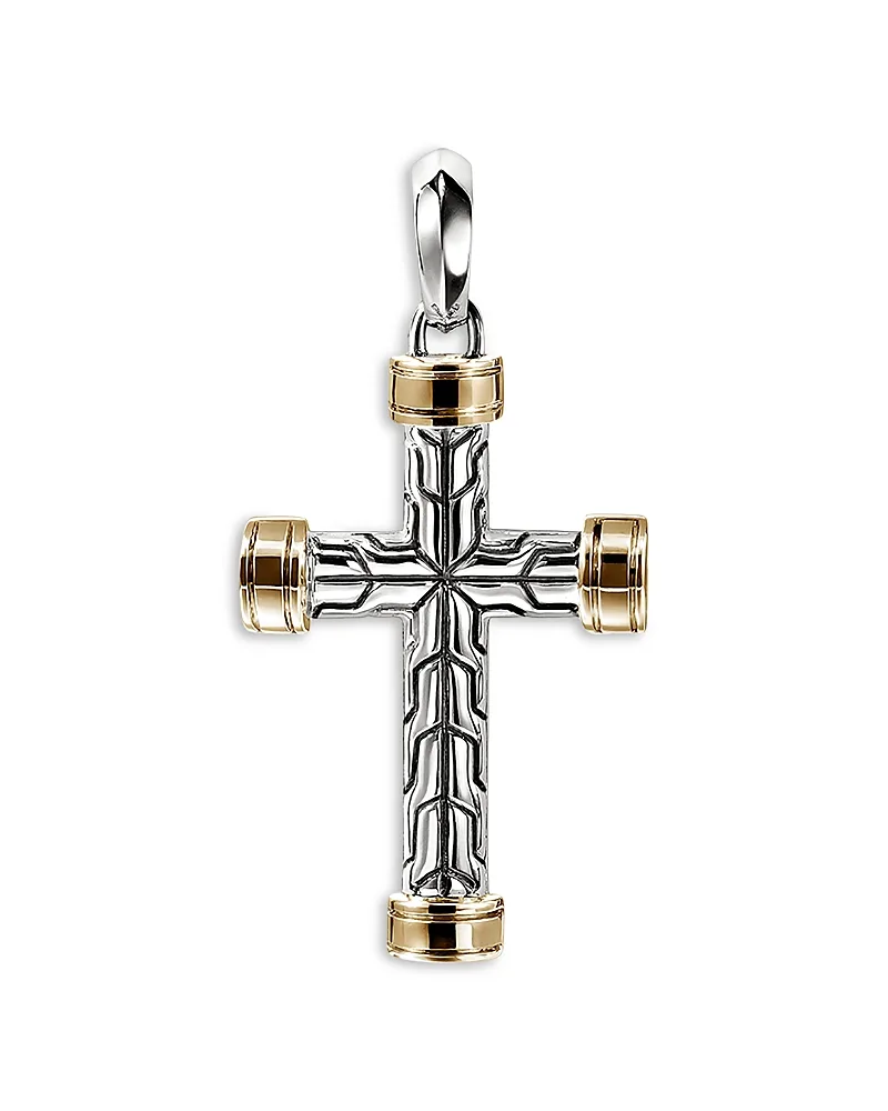 14K Yellow Gold & Sterling Silver Jh Essential Cross Pendant by John Hardy