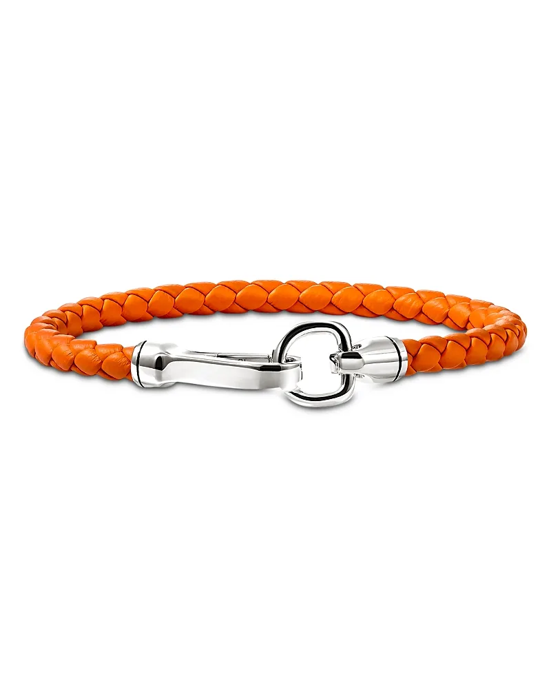 Sterling Silver Orange Leather Woven Bracelet by John Hardy