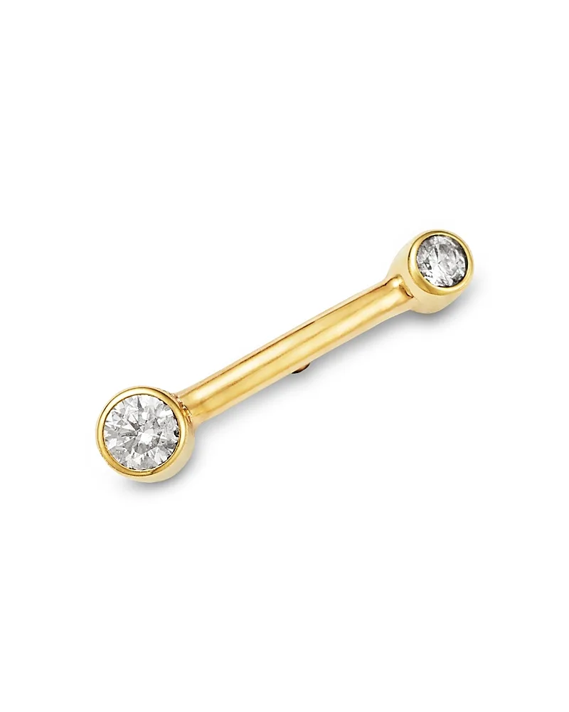 14K Yellow Gold Diamond Barbell Single Stud, 0.045 Tcw by Zoë Chicco