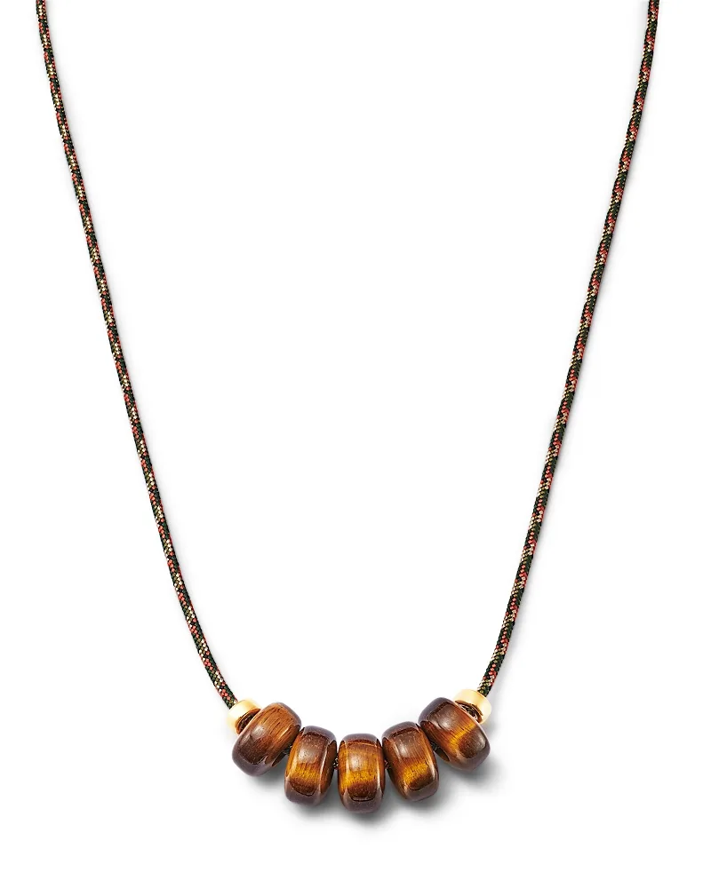 14K Yellow Gold the New Stone Age Tiger Eye Slider Bead Paracord Collar Necklace, 12-26 by Zoë Chicco